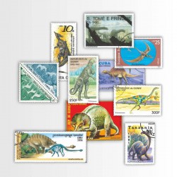 100 Francobolli dei dinosauri