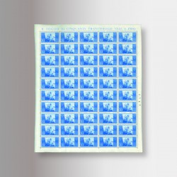 Foglio 30 lire azzurro, francobollo serie Costituzione
